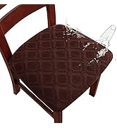 Genina Waterproof Seat Covers for Dining Room Chairs, Stretch Chair Covers Removable Washable Din...
