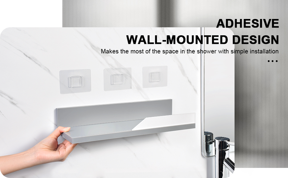 YOHOM Shower Shelf Adhesive Bathroom Shelf for Tile Wall Stick on