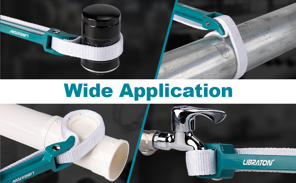 Libraton Strap Wrench, Nylon Strap Wrench, Adjustable Oil Filter Strap