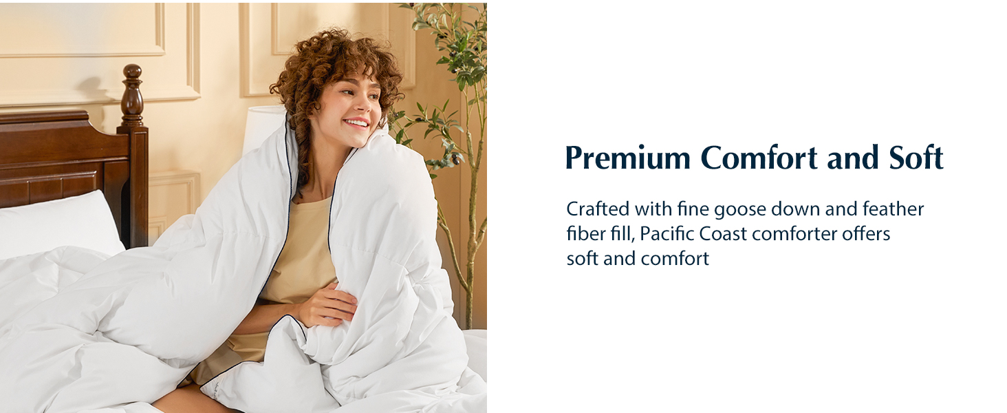 Pacific Coast Goose Feather Down Fiber Comforters Queen Size, Ultra-Soft and Breathable All Season Bedding, 8 Corner & C 8214a70a 2df1 458c Adcc 2f74349da014. CR0,0,1464,600 PT0 SX1464 V1