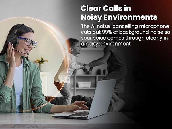 work from home headset with microphone headphones with microphone wireless bluetooth teams headset