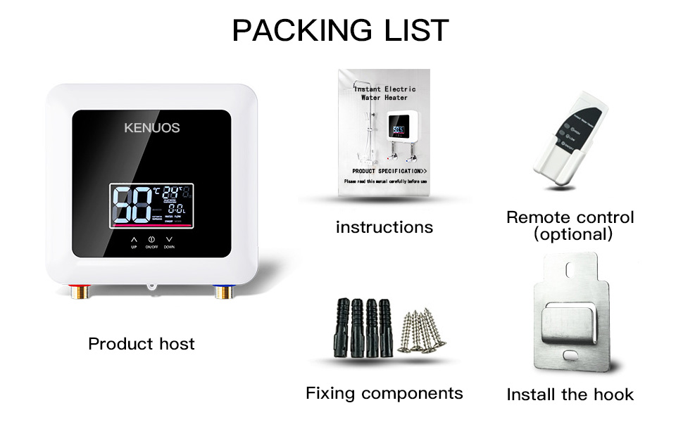 KENUOS 5500W 110V Electric Tankless Water Heater Constant Temperature