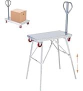 HIYOUGO Multifunctional 7 in 1 Workbench, Load Capacity 440Lbs Scaffold Equipment Adjustable, Hea...
