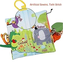jungle baby books baby toys toddler toys soft cloth book crinkle jungly tails teether teething toys