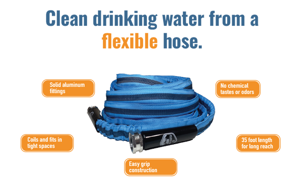 RV Fresh Water Drinking Hose 35', Kink Free Design Non