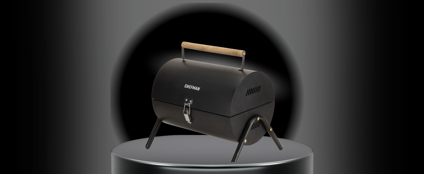 Chefman Barrel Barbeque Multi side view
