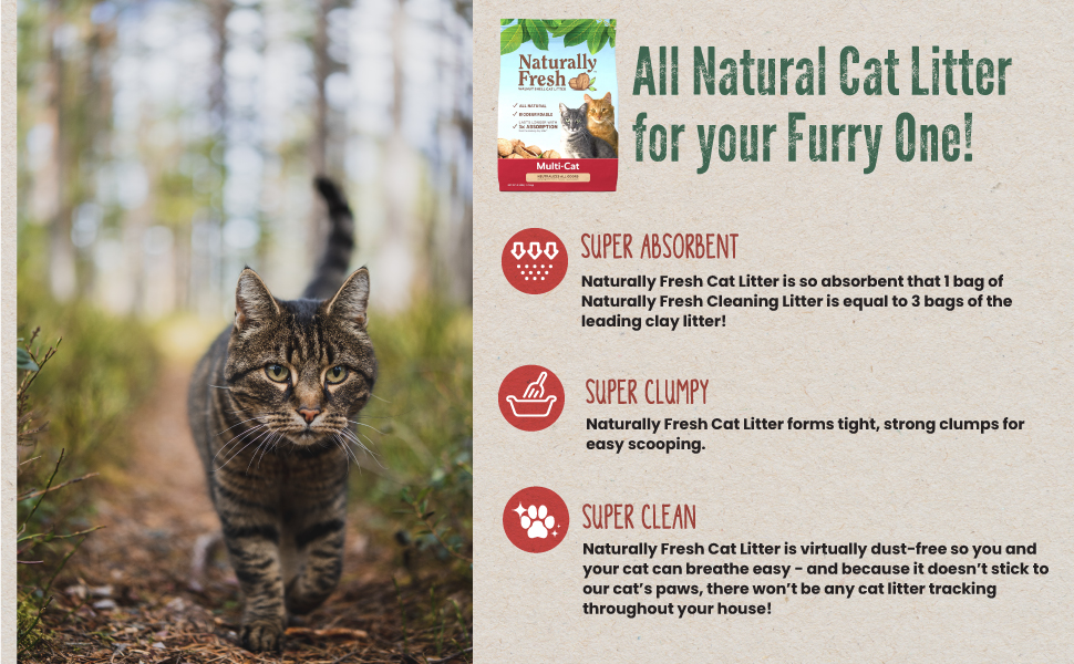 Naturally Fresh Cat Litter WalnutBased QuickClumping Kitty Litter