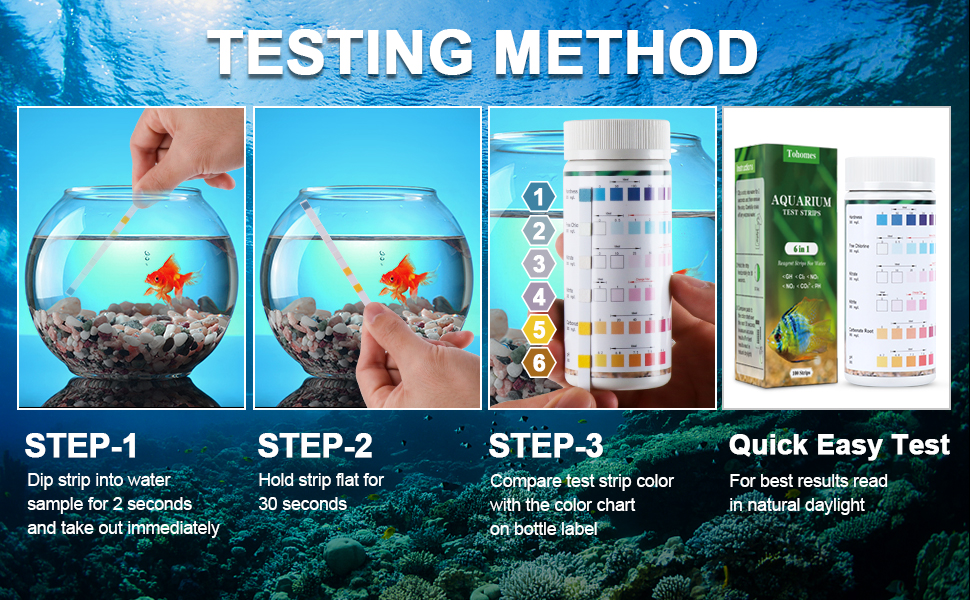 Aquarium Test Strips, 6 in 1 Fish Tank Test Kit, 200