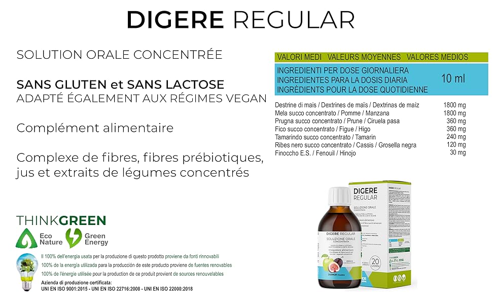 J.Armor Integratore Digere Sirop Régulier - Végétalien Gluten et Sans Lactose