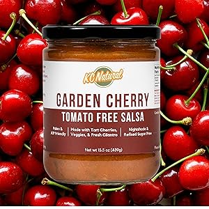 Garden Cherry salsa with cherry background