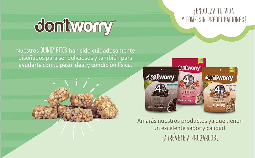 Don't Worry Quinoa Bites Sabor Frutos Rojos y Chocolate 4 PACK