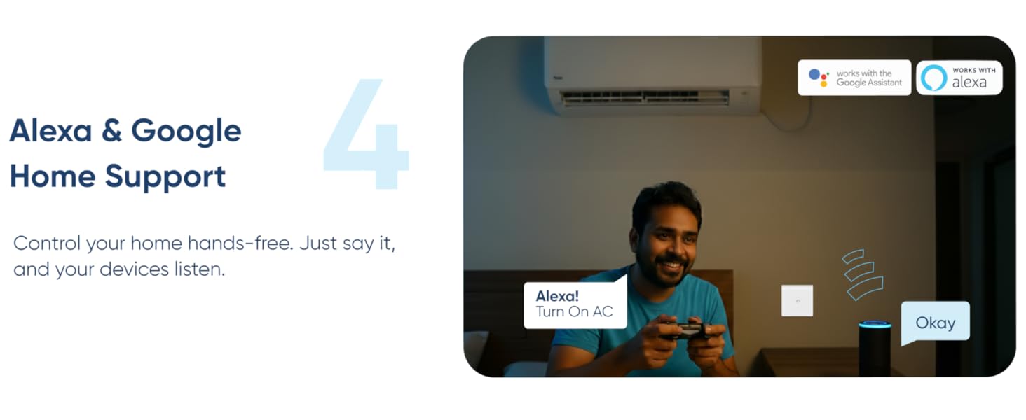 Built in alexa and google home support
