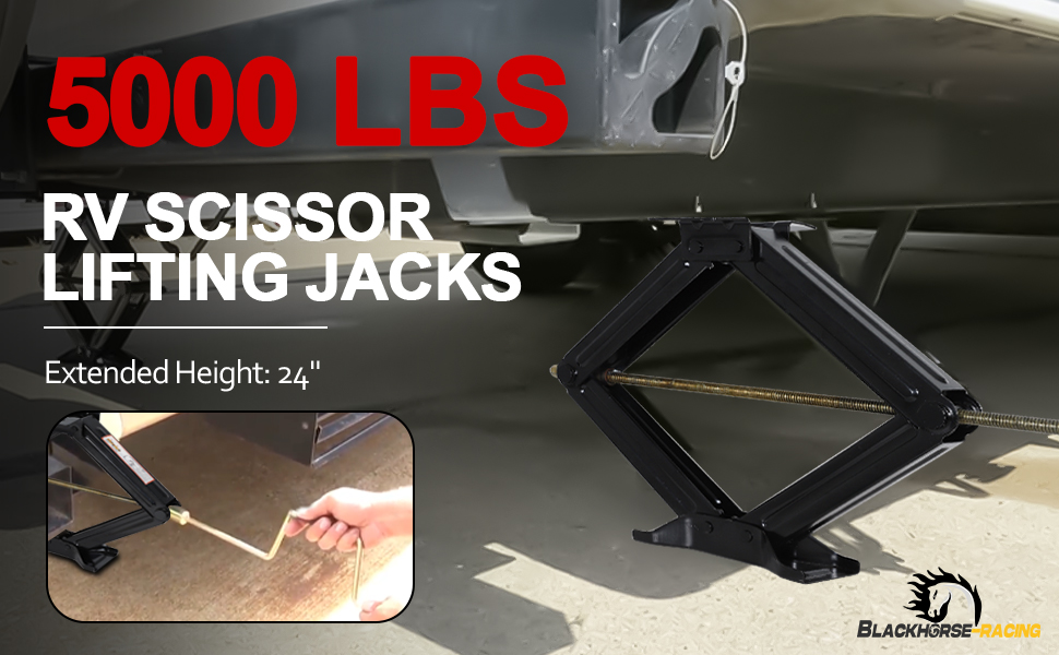 5000 LBS RV SCISSORFTING JACKS Extended Height: 24"