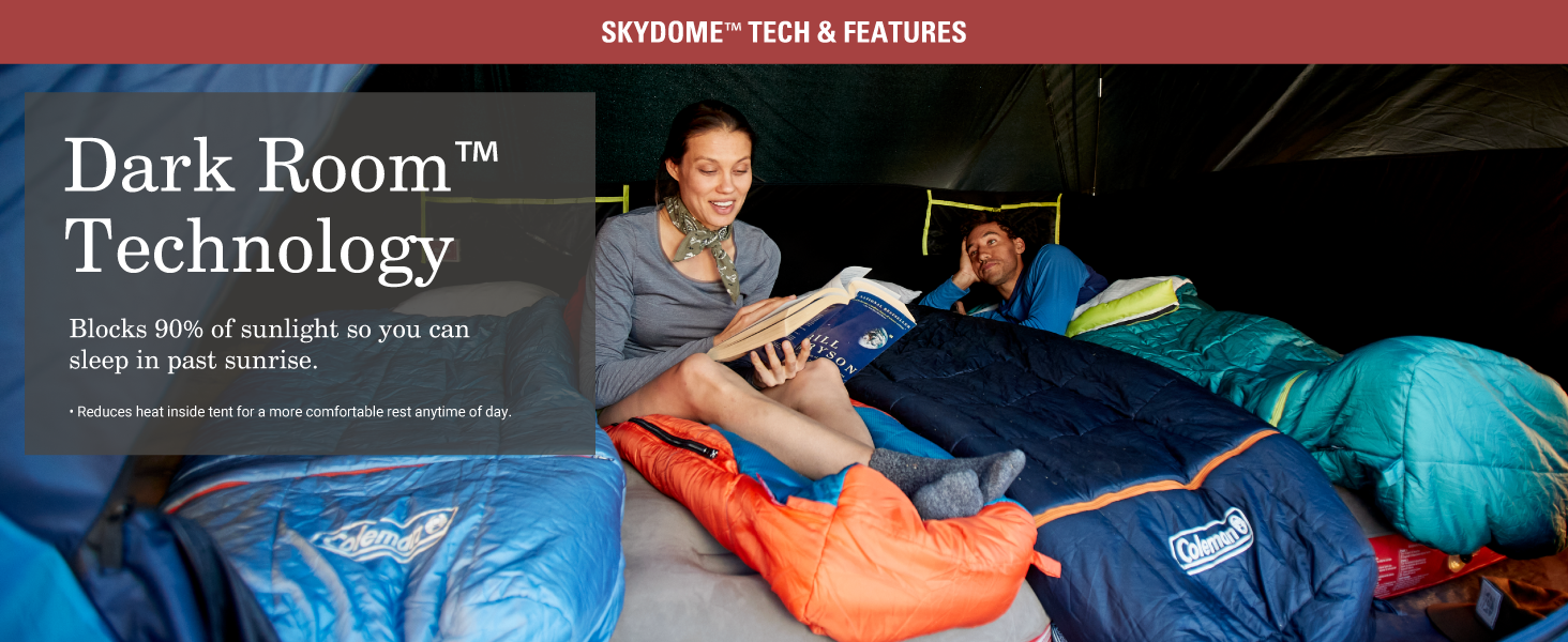 coleman skydome dark room technology block sunlight best sleep dark rest nice sunrise bright best