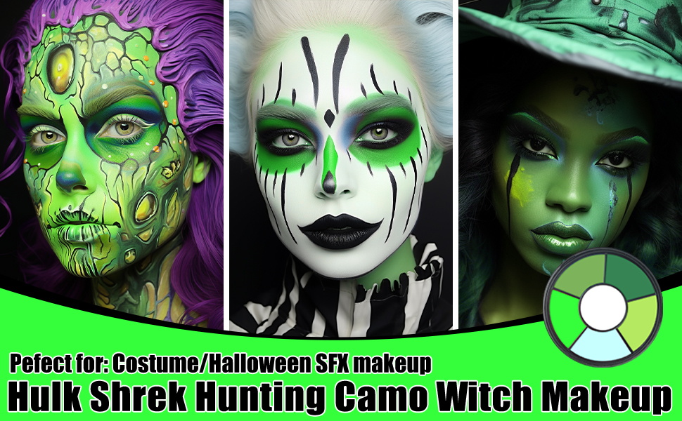 green face body paint