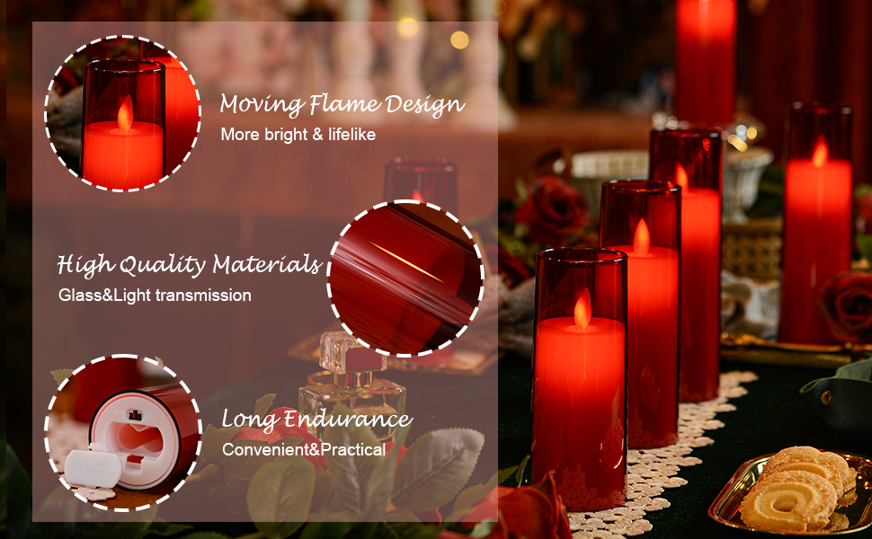 Acrylic Led Grey Candle Set