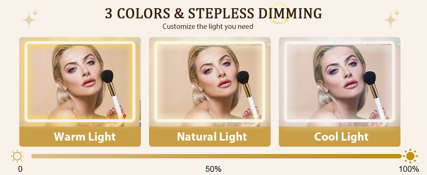 Vanity Desk with Mirror and Lights