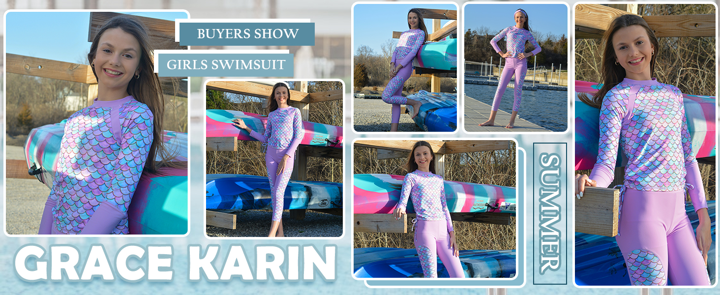 girls long sleeve swimsuit