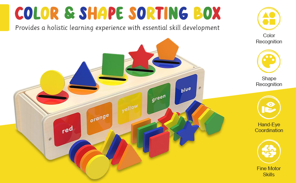 JEVASO KID'S Color Sorting Toys for Toddlers 13, Shape