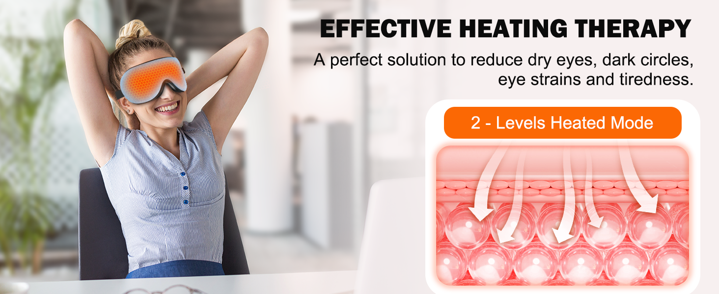 BOQUBOO Cordless Heat and Cooling Sleep Eye Mask for Dry