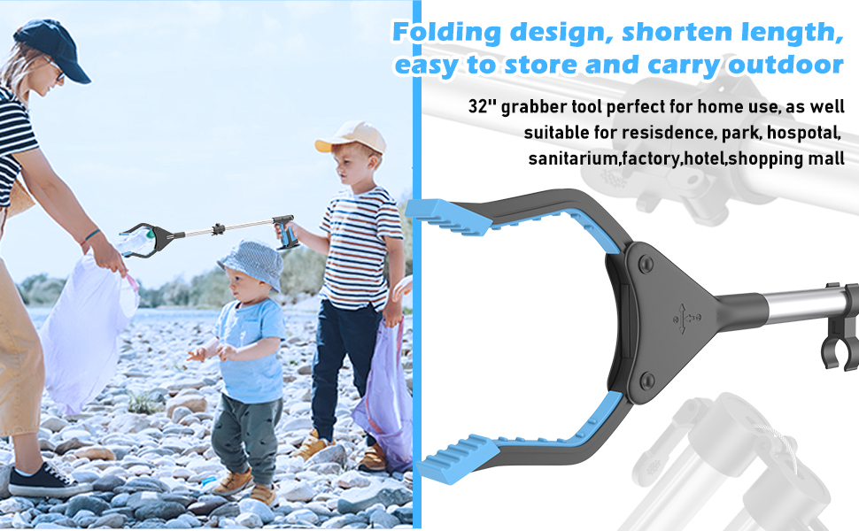 YaosiYeen Litter Pickers 81cm Foldable Grabbers for Disabled Grabber
