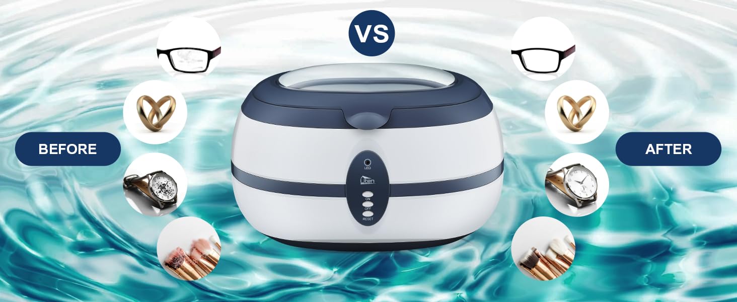 Uten Ultrasonic Cleaner 600ml Ultra Sonic Jewellery Cleaner with