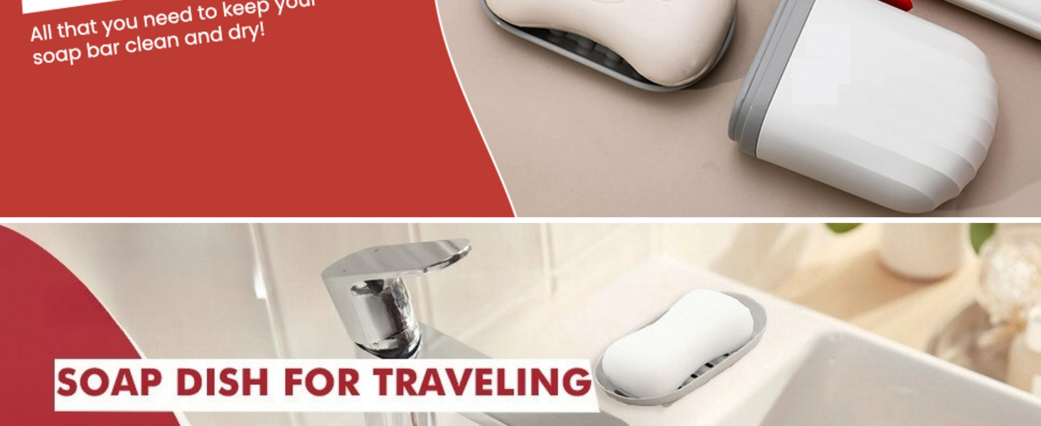 Waterproof Travel Soap Dish Shower with Convenient Handle Leakproof Travel Soap Case Holder