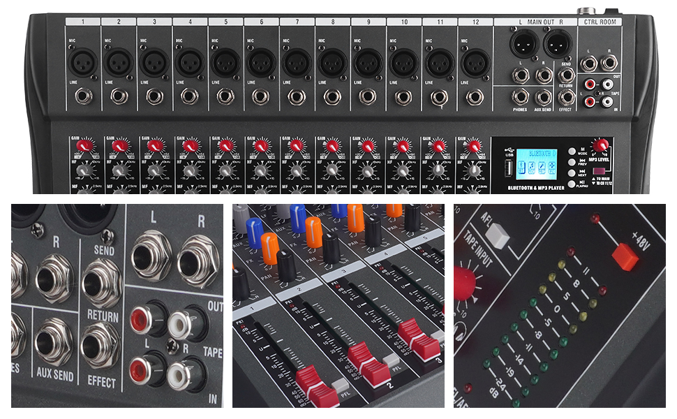 NXG GX12 アナログミキサー 12ch Amazon.com: Yamnweo GX12 Professional Sound Board Console 12