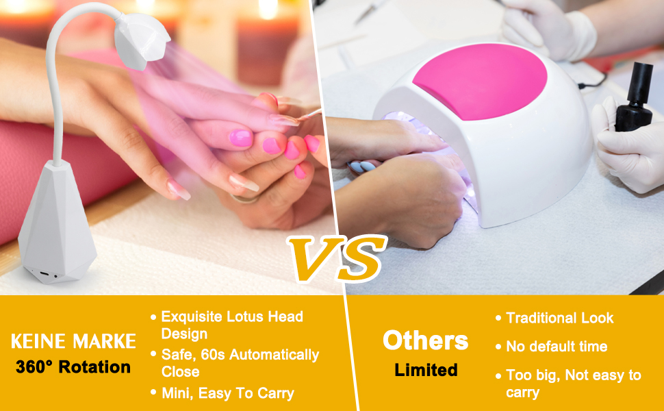 LED UV Lamp Gel Nails UV Light Nail Dryer 21W Mini Gooseneck 360° Rotation Polish Quick Dry Curing
