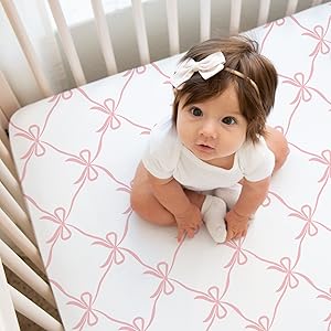Pink and White Bow Print