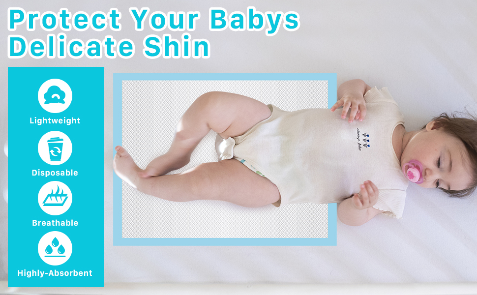 100 Pack Disposable Changing Pad,High Absorbent Diaper Changing Pads,Waterproof Leak