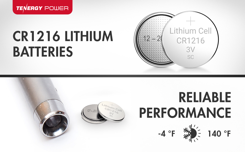 Tenergy CR1216 3V Lithium Button Cell Battery, for Watches