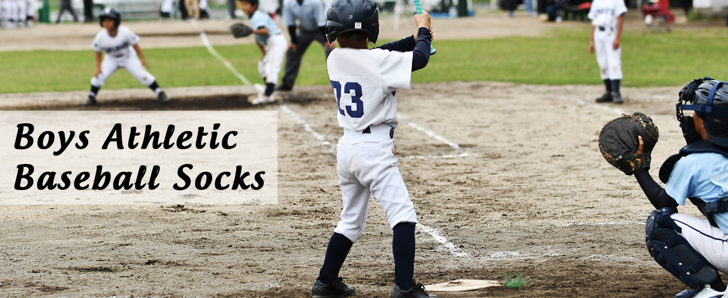 Duufin 8 Pairs Baseball Socks Boys Athletic Socks for Youth Men