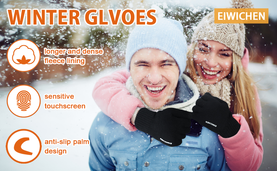 Elwichen Winter Gloves Cold Weather Men Women Warm Gloves