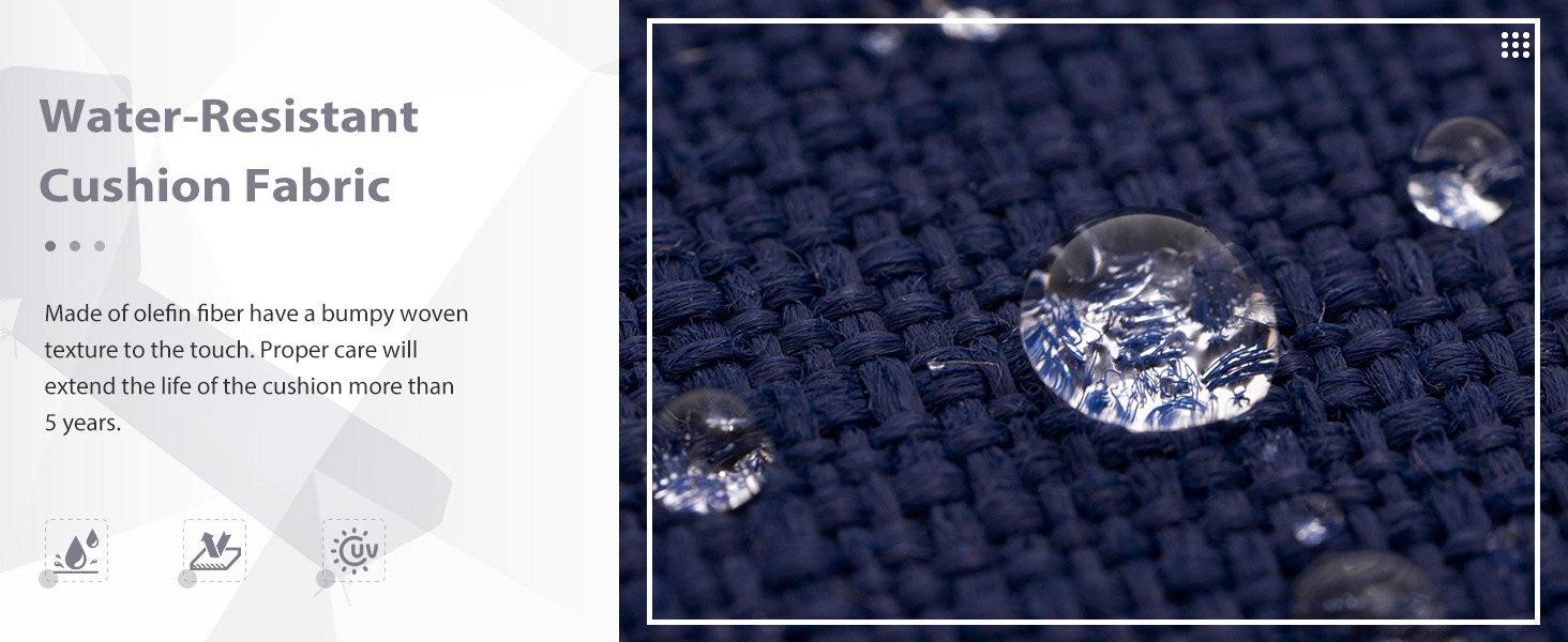 Water-resistant cushion fabric