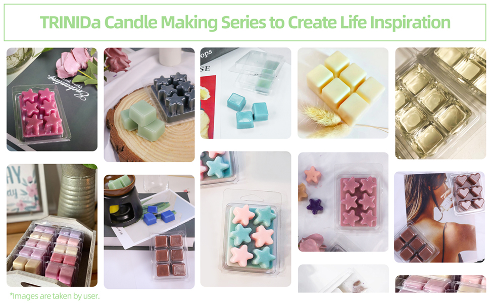 TRINIDa Wax Melt Packaging, Wax Melt Moulds With Square & Star Shaped