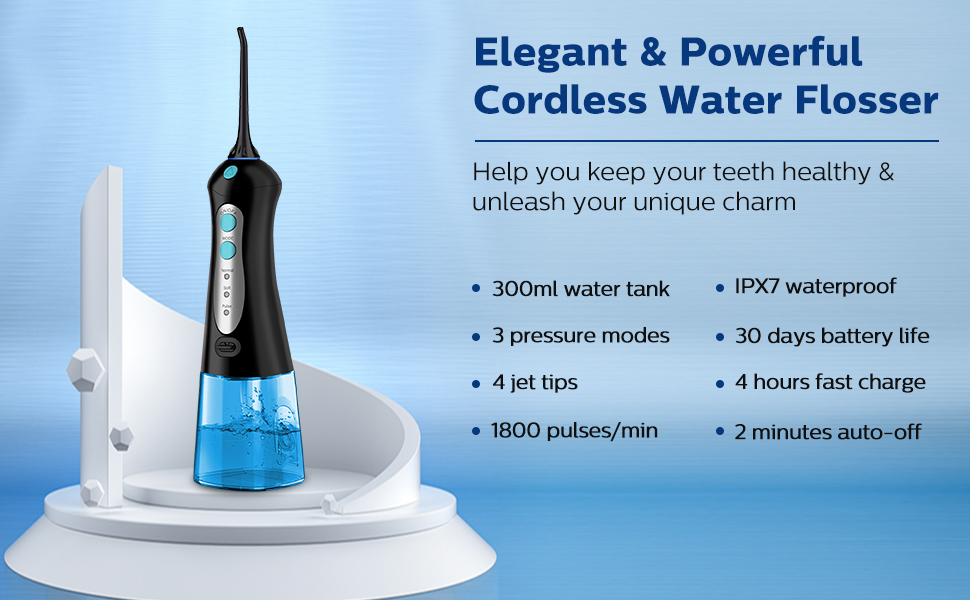 elegant & powerful cordless water flosser
