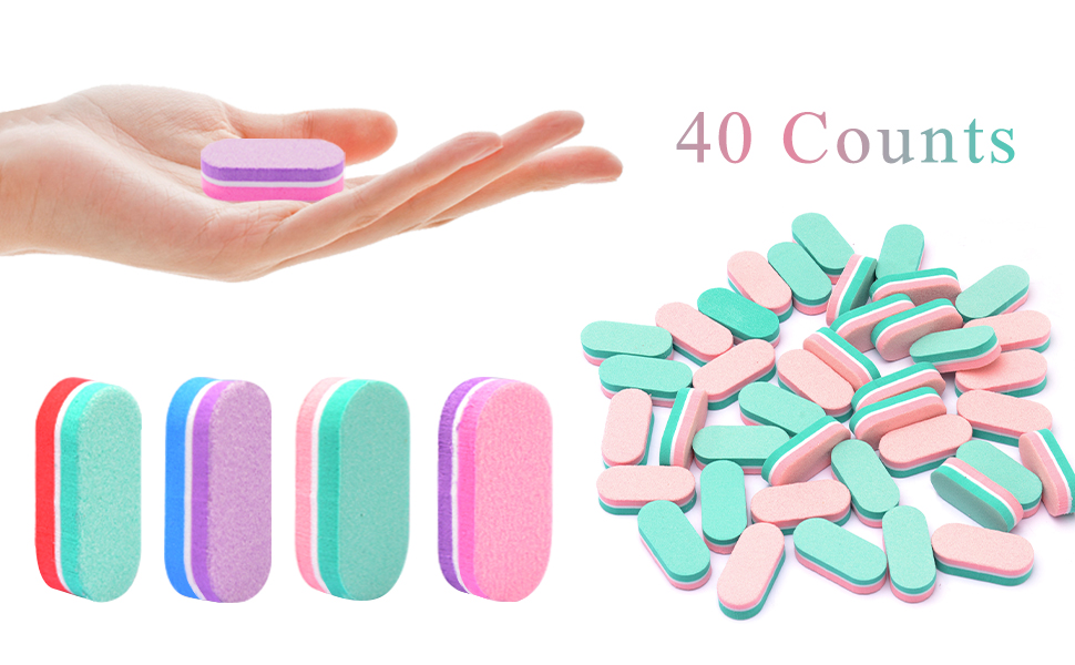 Diesisa Mini Nail Files Block, 100/180 Grit Sponge Nail