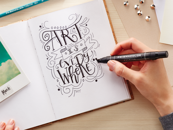 art is everywhere journal bullet chisel premier desk office home organize label trendy aesthetic