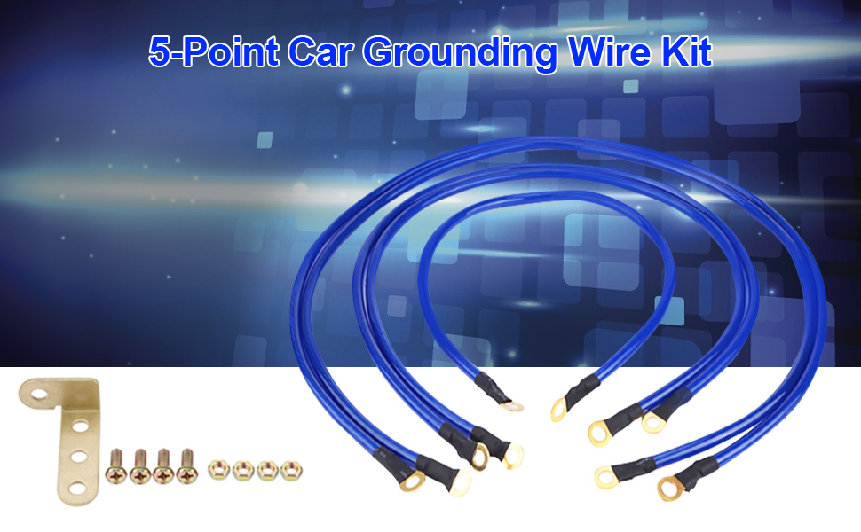 Car Grounding Kit, Universal PVC Grounding Wire Kit Auto