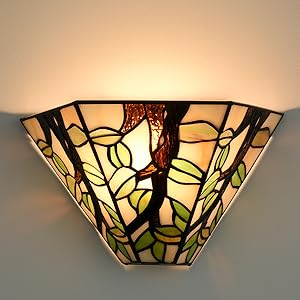 SAMTEEN Tiffany Style Wall Sconce 11 Inches Vintage 1-Light