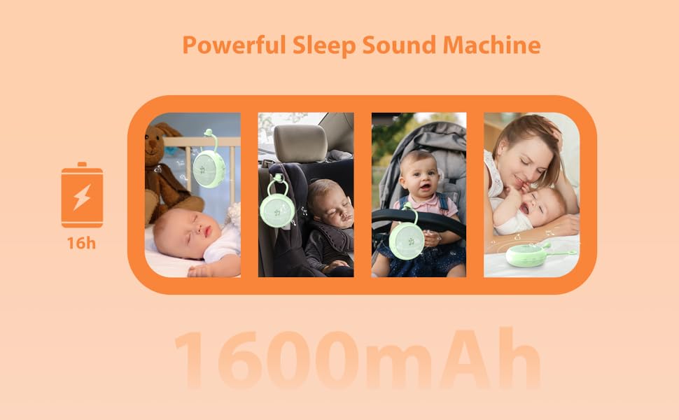 JolyWell White Noise Machine Portable Sound Machine with Night Light