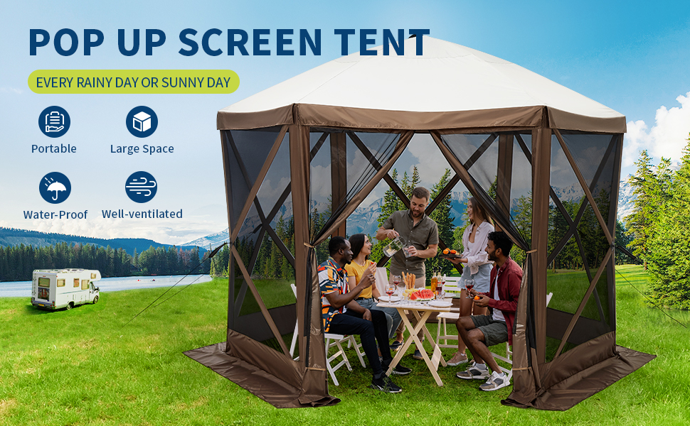 Satomama（2点） Amazon.com : JustSmart 12.5x12.5FT 6-Sided Pop Up Gazebo