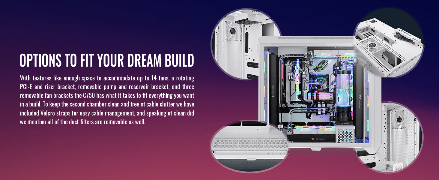 Thùng Máy Tính Thermaltake Thermaltake CTE C750 TG 14 CTE C750 TG ARGB Snow Full Tower Chassis