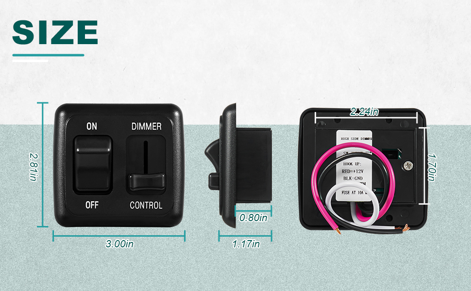 AUTOBABA DC Toggle Dimmer Switch for LED 12 Volt with High