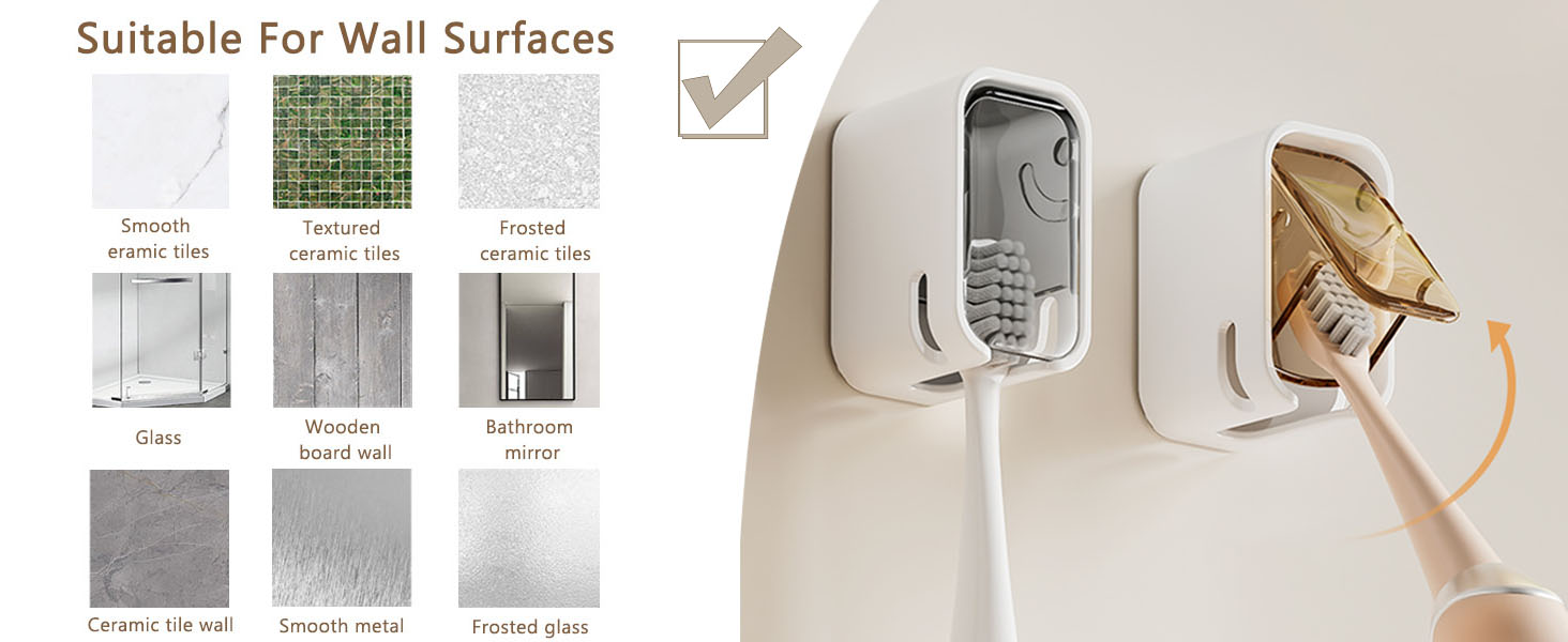 adhesive toothbrush holders