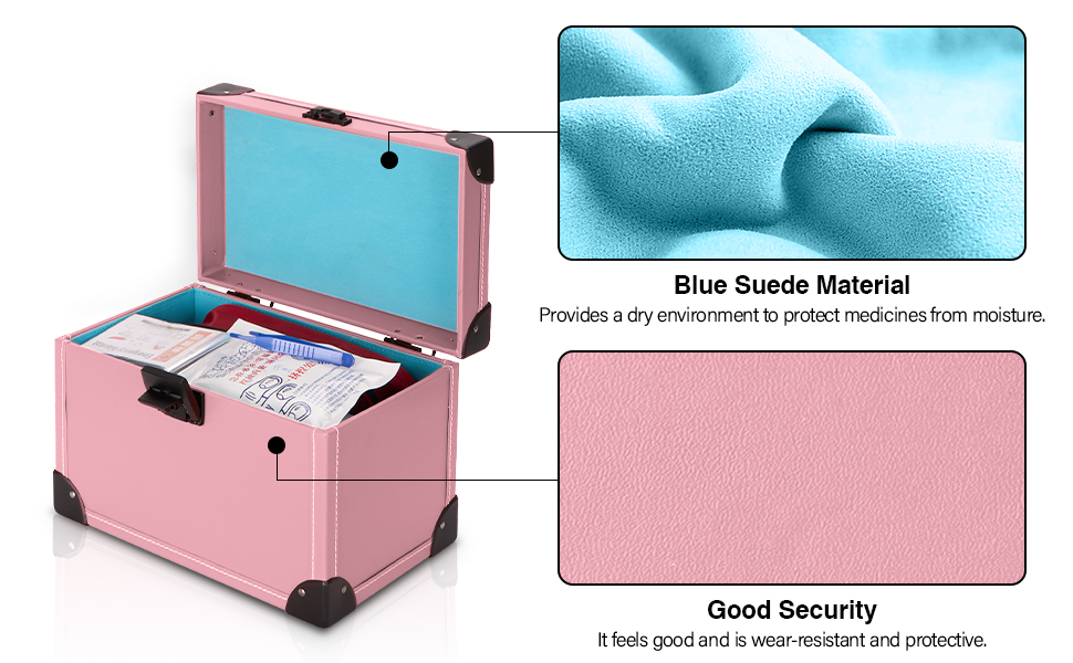 LOCKCURX Medication Lock Box with Key, Medicine Lock Box