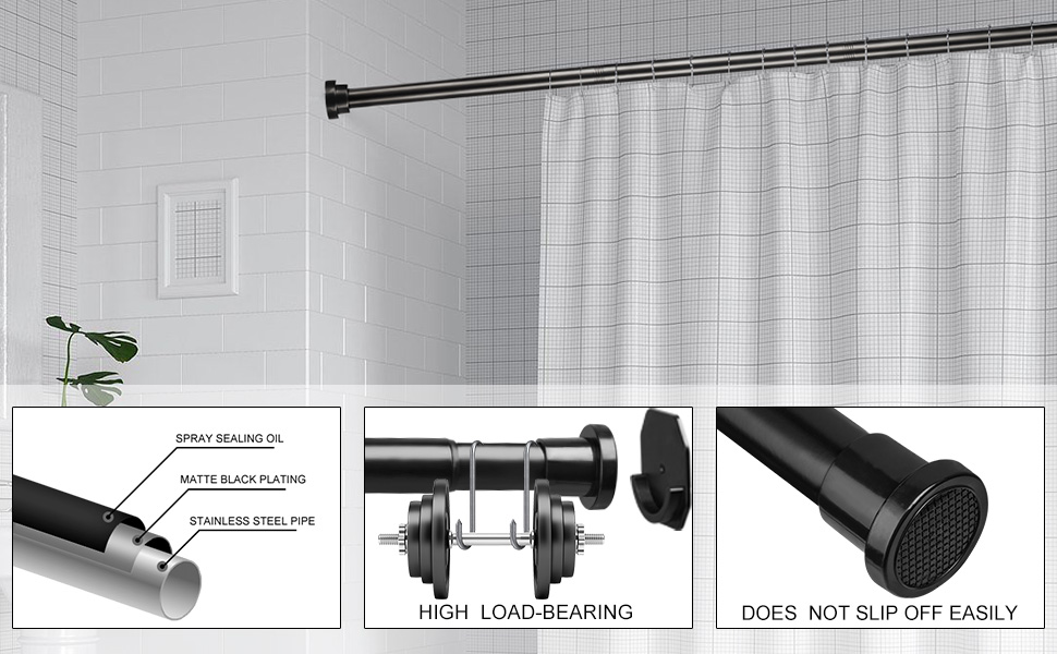 Tension Spring Shower Curtain Rods 4875 Inch,Adjustable