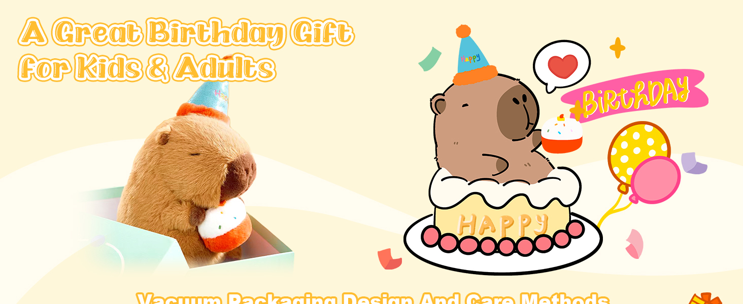 Amazon.com: Ditucu Cute Capybara Plush with Happy Birthday Hat Holding