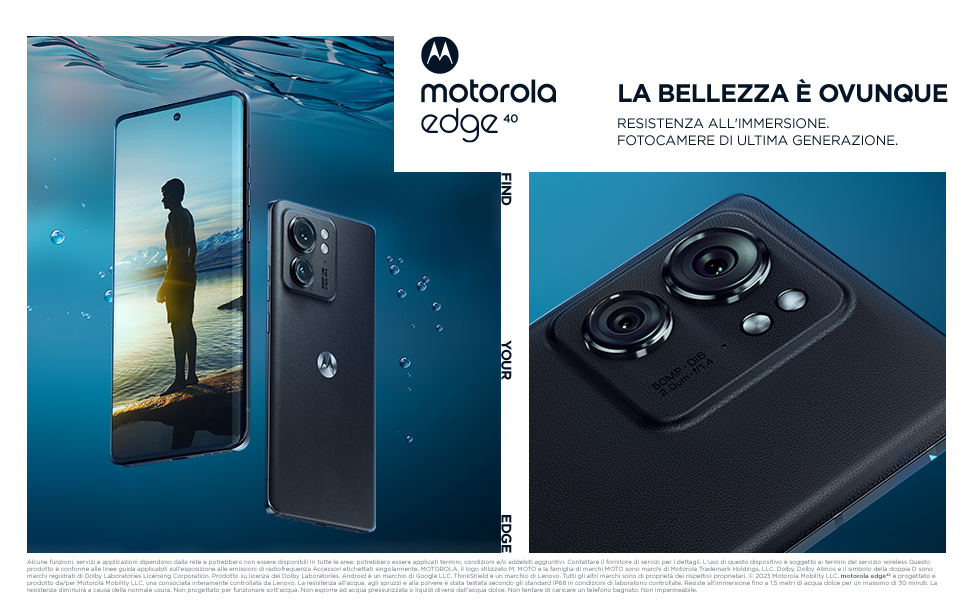 Motorola edge 40 (zakrzywiony wyświetlacz OLED 6,55